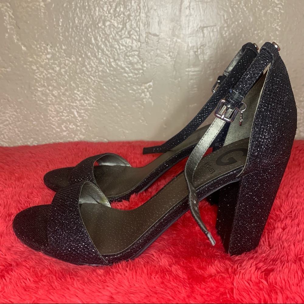 Shantel Black Sparkly Heels By Guess size 81/2M